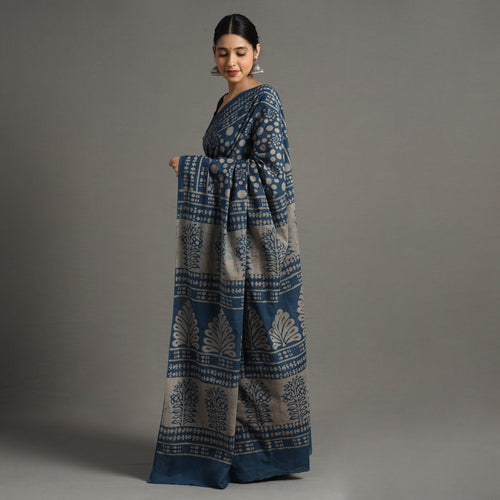 block printed saree