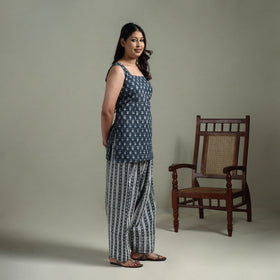Sanganeri Hand Block Print Cotton Short Kurta with Farshi Salwar Set for women 10
