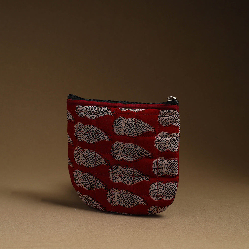 Red - Handmade Quilted Cotton Utility Pouch 04