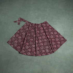 Bagru Hand Block Print Natural Dyed Cotton Wrap Around Skirt 04