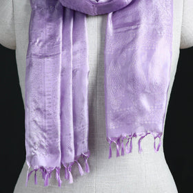 Handwoven Banarasi Pure Silk Stole with Tassels 12