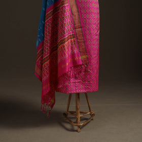 Pochampally Ikat Handloom Sico Unstitched Dress Material: Kurta with Dupatta 23