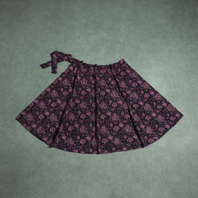 Bagru Hand Block Print Natural Dyed Cotton Wrap Around Skirt 05