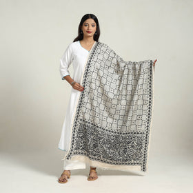 Buy Embroidered Bengal Kantha Work Dupatta Online in India