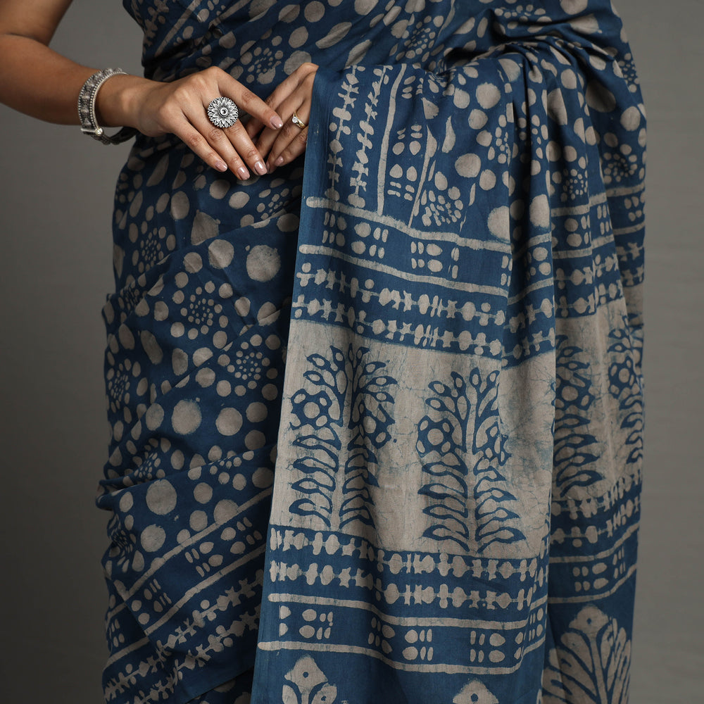 block printed saree