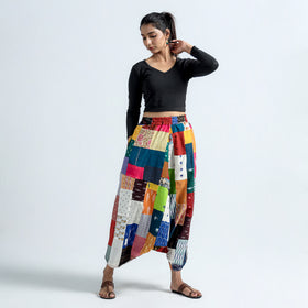 Multicolor - Block Printed Handmade Patchwork Cotton Harem Pant