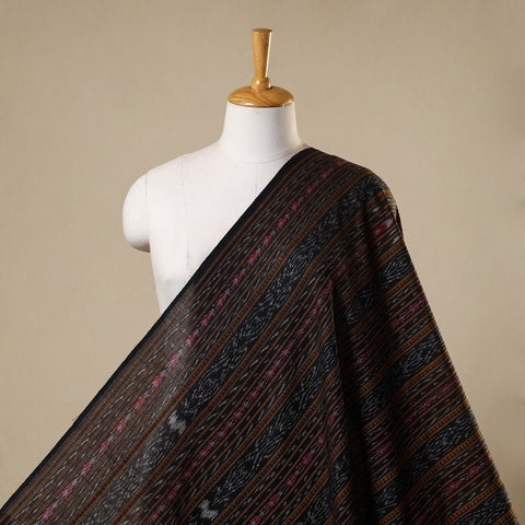 Black Cotton Sambalpuri Ikat Fabric