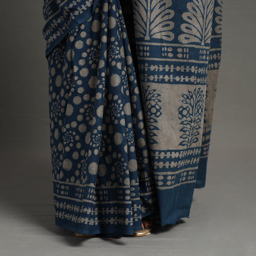 block printed saree