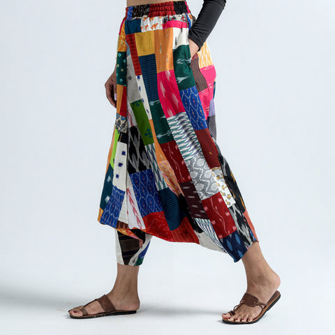 Multicolor - Block Printed Handmade Patchwork Cotton Harem Pant