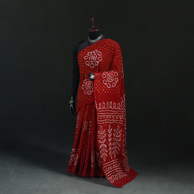 Kutch Bandhani Tie-Dye Cotton Saree 35