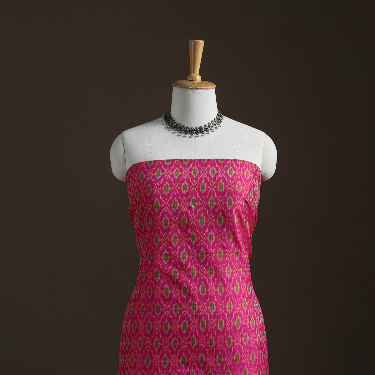 Pochampally Ikat Handloom Sico Unstitched Dress Material: Kurta with Dupatta 23