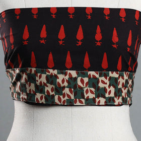 Shop Red Pipad Block Printed Cotton Blouse Piece