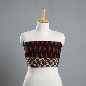 Shop Red Pipad Block Printed Cotton Blouse Piece
