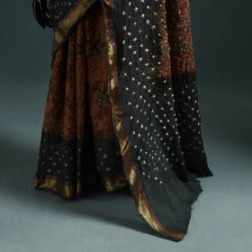 Kutch Tie-Dye Shibori Bandhani Cotton Saree with Blouse Piece 22