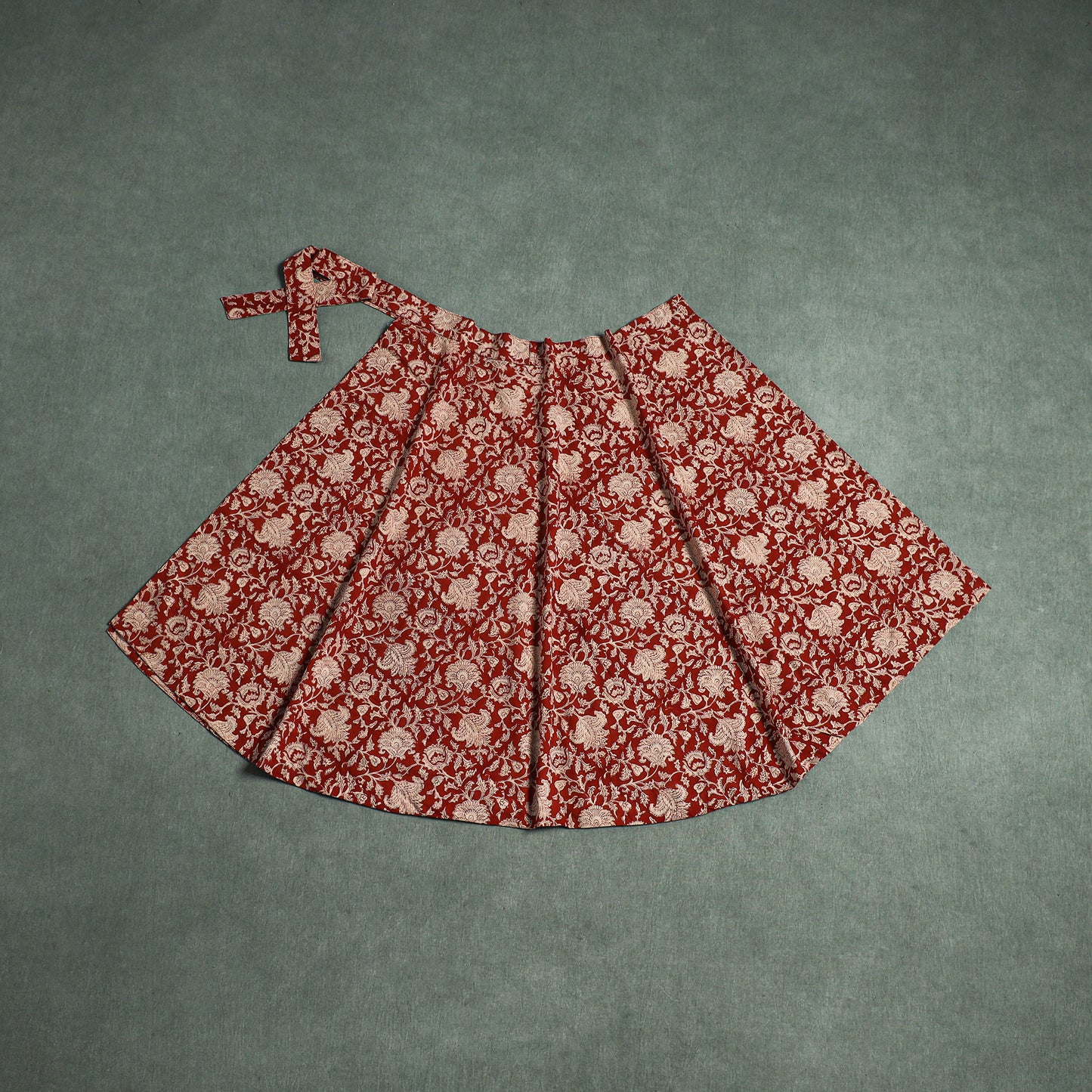 Bagru Hand Block Print Natural Dyed Cotton Wrap Around Skirt 08