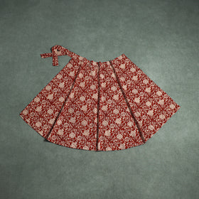 Bagru Hand Block Print Natural Dyed Cotton Wrap Around Skirt 08