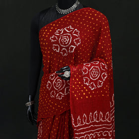 Kutch Bandhani Tie-Dye Cotton Saree 35