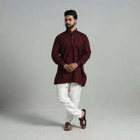 Cotton Short Jacquard Kurta for Men 01