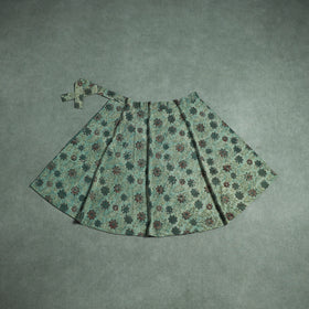 Bagru Hand Block Print Natural Dyed Cotton Wrap Around Skirt 09