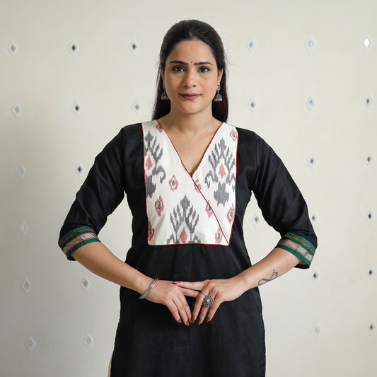 Black - Traditional Cotton Khun Straight Kurta for Women 15