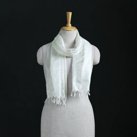 Handwoven Banarasi Pure Silk Stole with Tassels 06