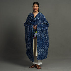 Multicolor - indigo reversible patchwork cotton dupatta 28