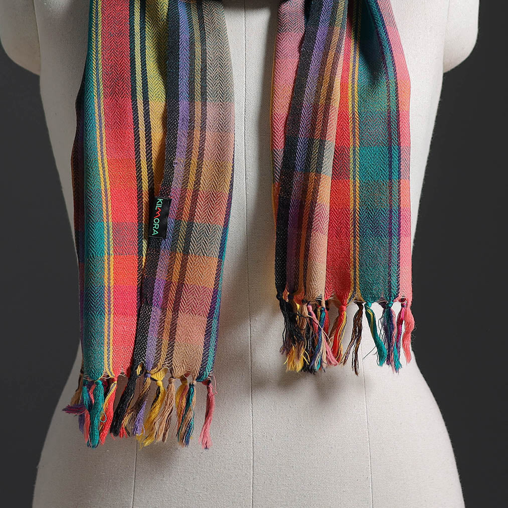 Multicolor - Kumaun Handwoven Pure Merino Wool Scarf 233