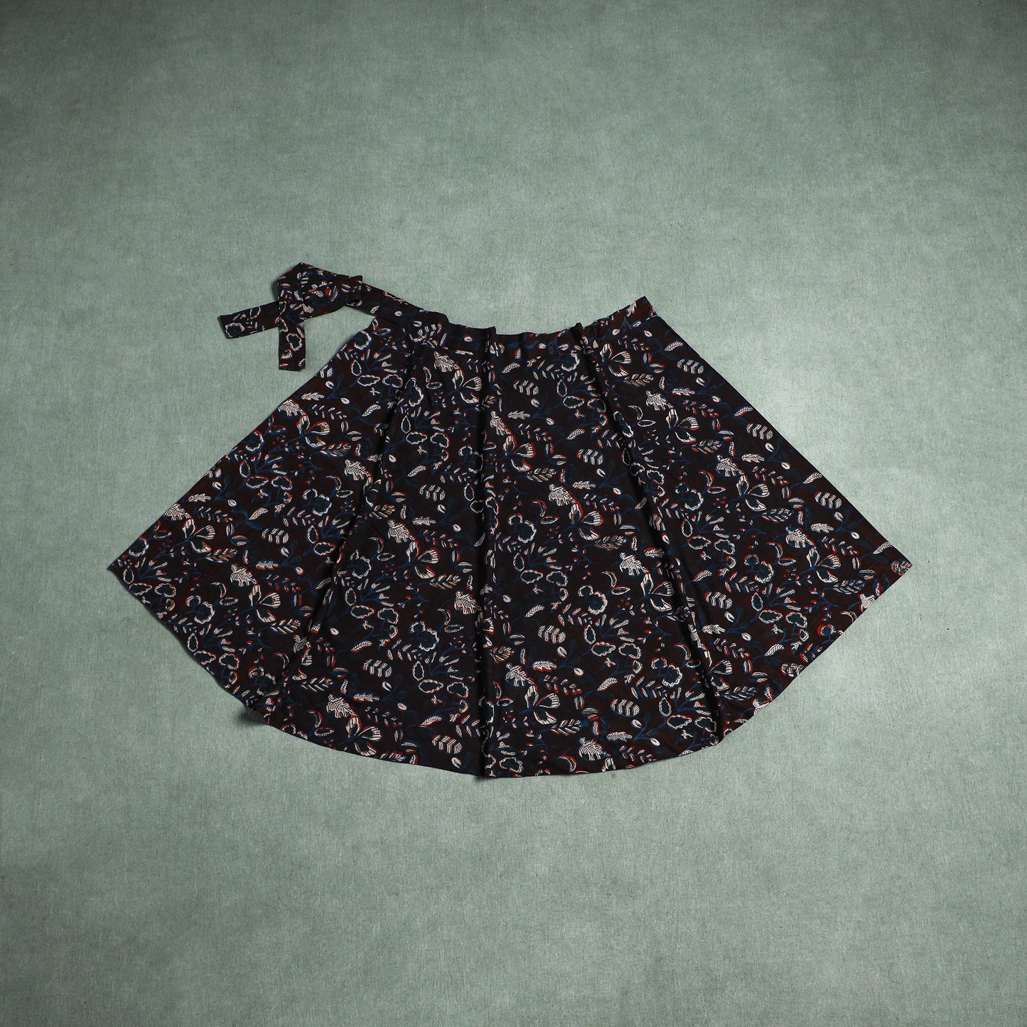Bagru Hand Block Print Natural Dyed Cotton Wrap Around Skirt 10