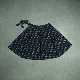 Bagru Hand Block Print Natural Dyed Cotton Wrap Around Skirt 11