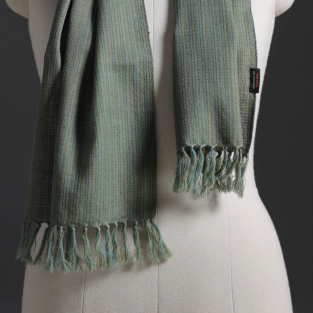 Green - Kumaun Handwoven Pure Merino Wool Scarf 234