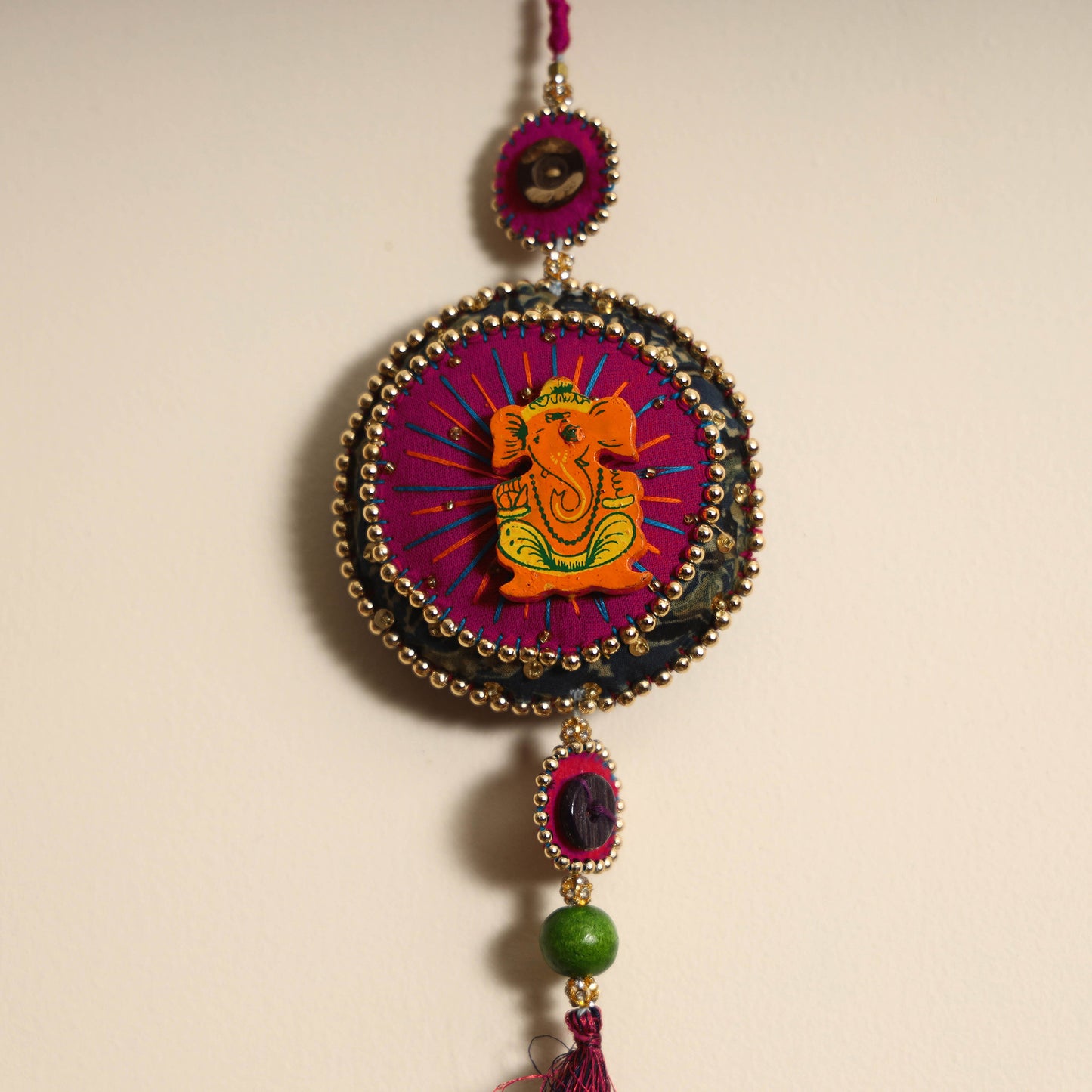 Ganesha - Handmade Felt & Beadwork Wall Hanging