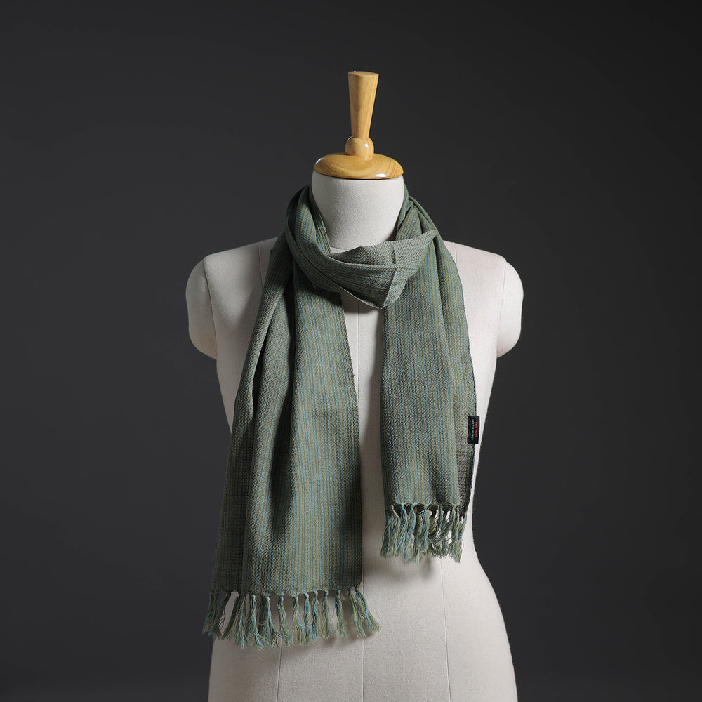 Green - Kumaun Handwoven Pure Merino Wool Scarf 234