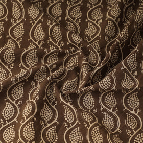 Brown Bagh Hand Block Print Natural Dyed Cotton Fabric
