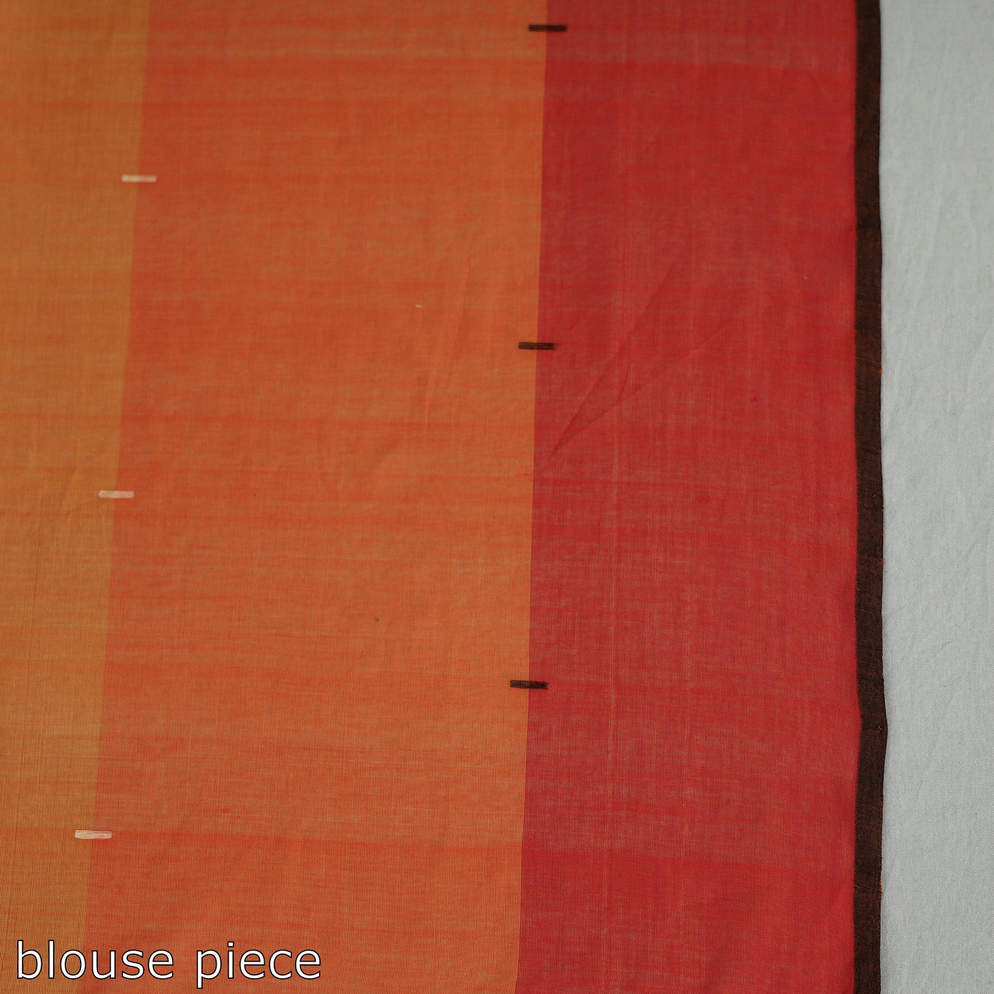 Orange - Srikakulam Handloom Jamdani Buti Cotton Saree with Tassels