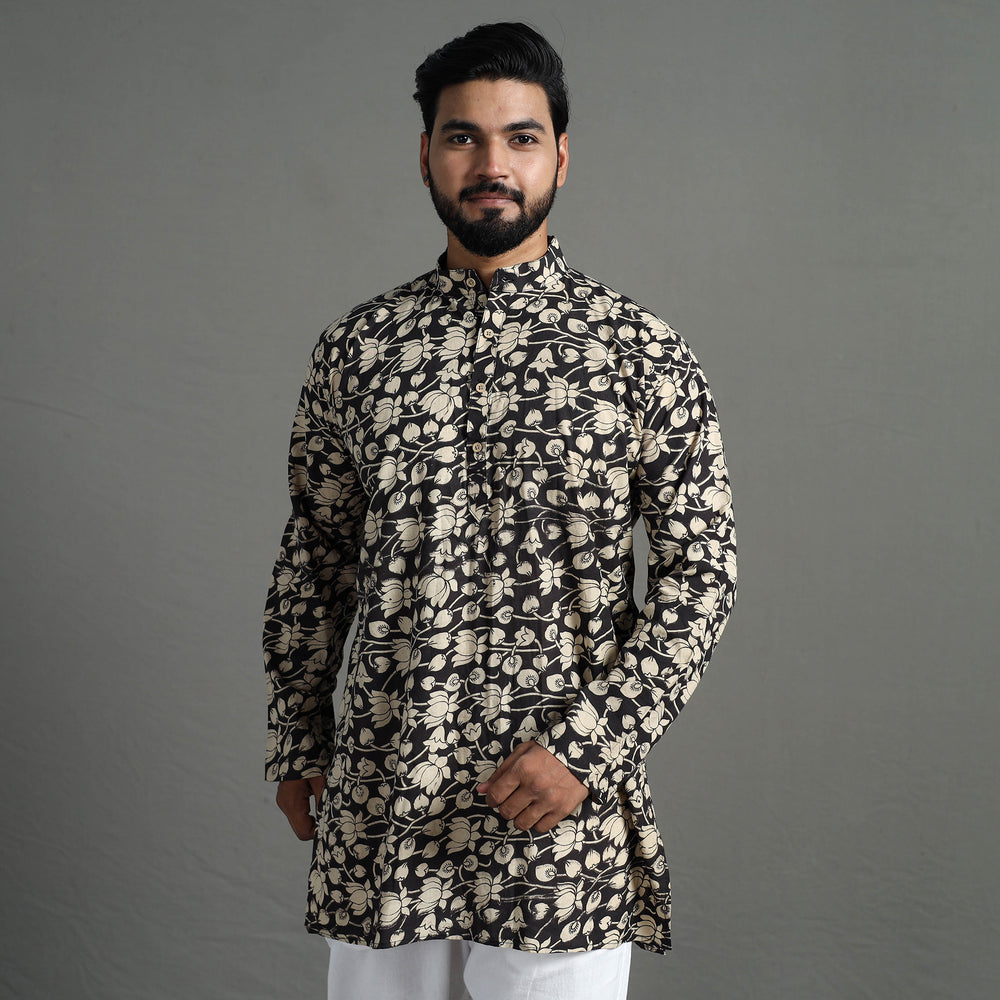 Kalamkari Printed Cotton Men Short Kurta 11