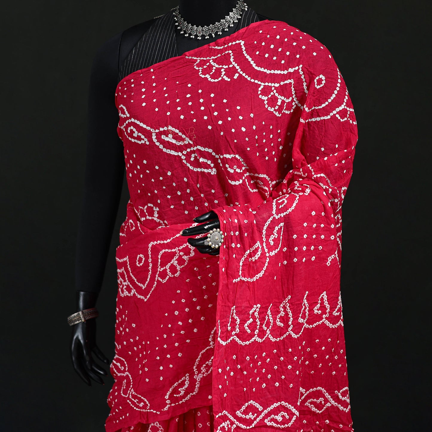 Kutch Bandhani Tie-Dye Cotton Saree 37