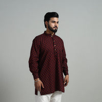 Cotton Short Jacquard Kurta for Men 01