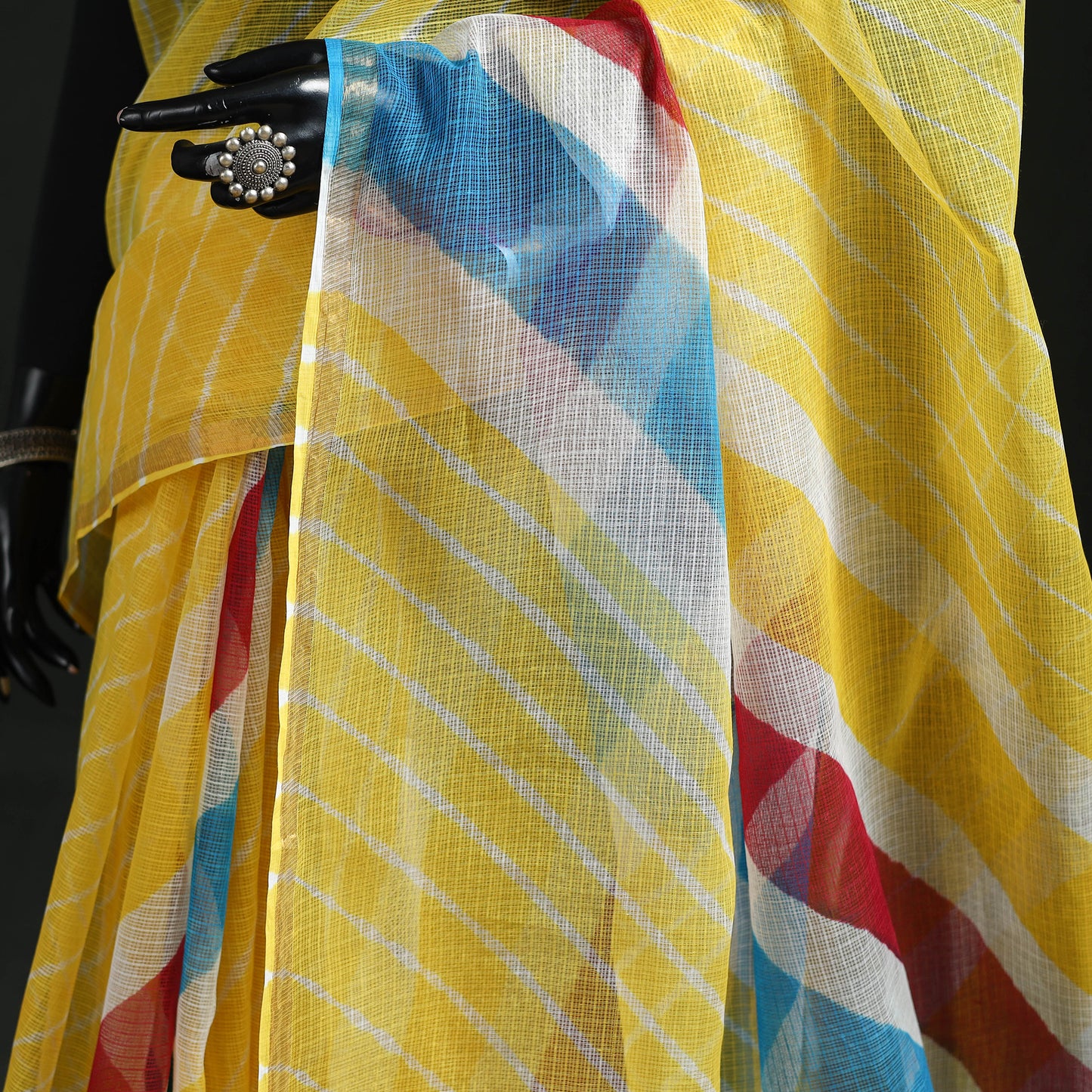 Tie-Dye Kota Doria Cotton Leheriya Saree 15