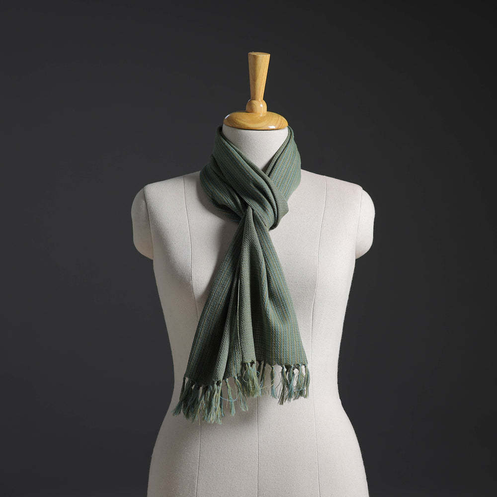 Green - Kumaun Handwoven Pure Merino Wool Scarf 234