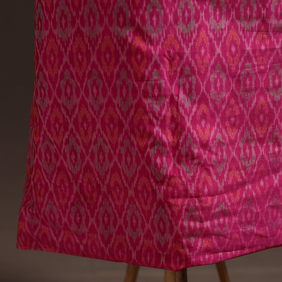Pochampally Ikat Handloom Sico Unstitched Dress Material: Kurta with Dupatta 24