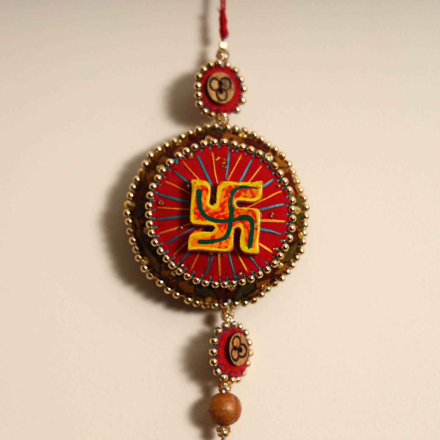 Swastik - Handmade Felt & Beadwork Wall Hanging