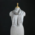Handwoven banarasi pure silk stole with tassels 09
