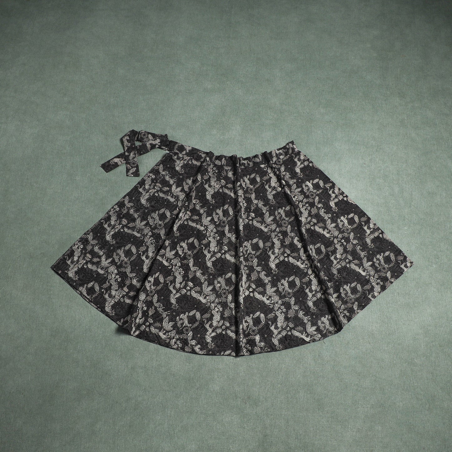 Bagru Hand Block Print Natural Dyed Cotton Wrap Around Skirt 13