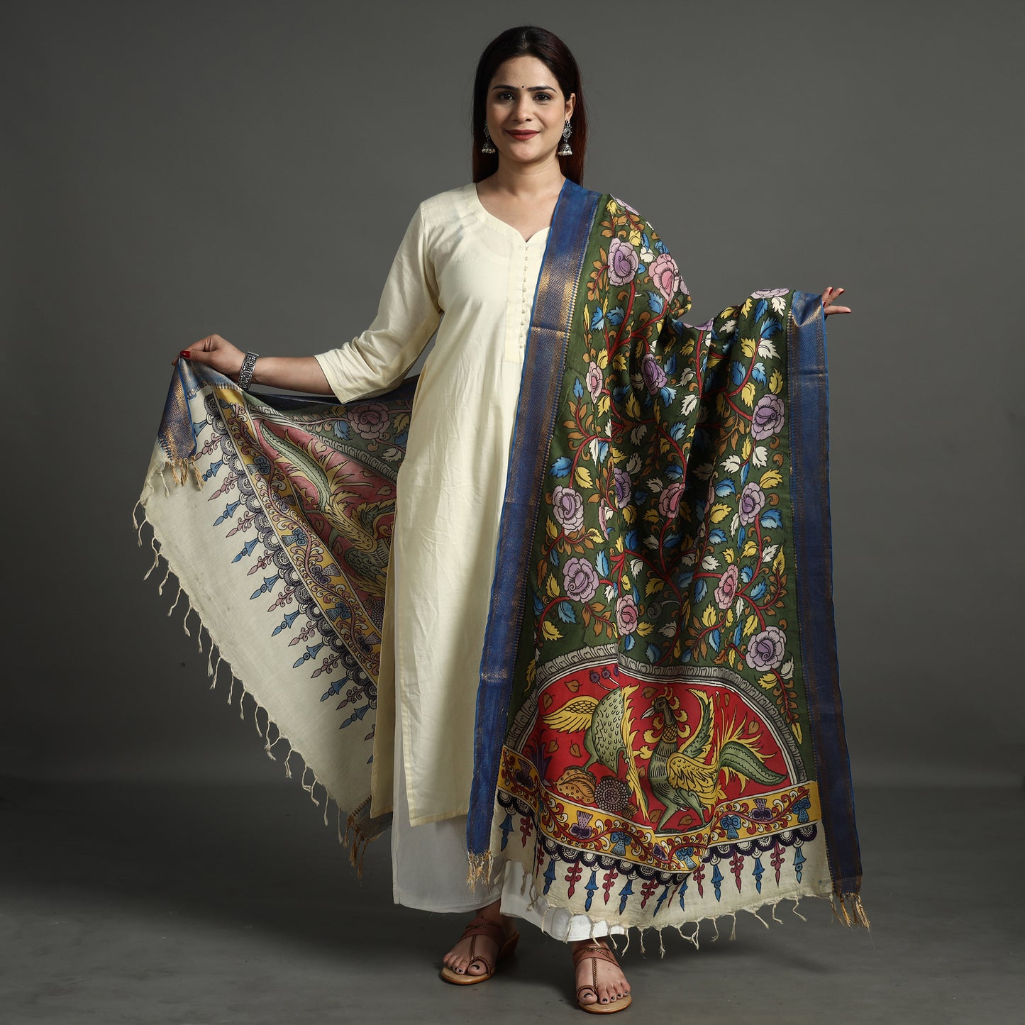 Kalamkari Handpainted Dupatta