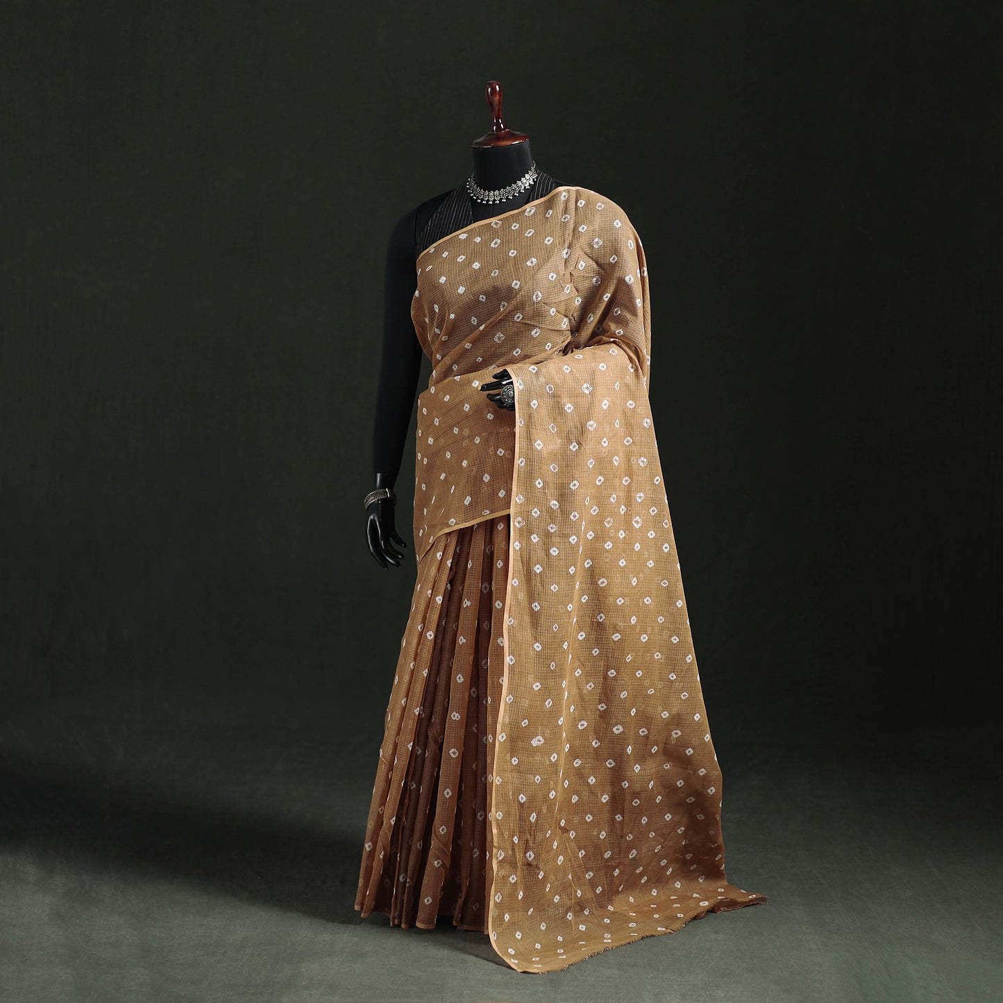 Bandhani Tie-Dye Kota Doria Cotton Saree 20