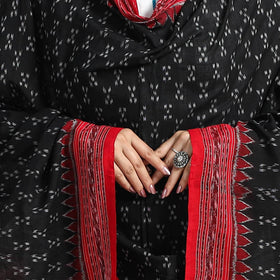 Black - sambalpuri ikat weave handloom cotton dupatta 16