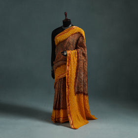 Kutch Tie-Dye Shibori Bandhani Cotton Saree with Blouse Piece 24