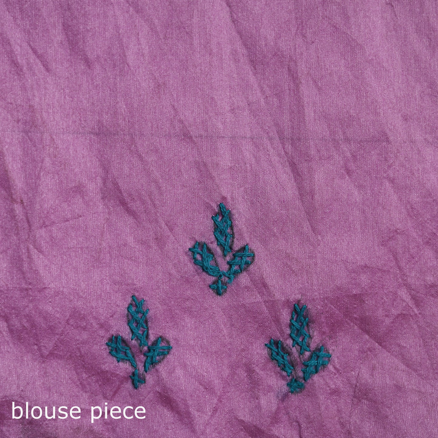 Purple - Bengal Nakshi Kantha Hand Embroidered Silk Saree 44