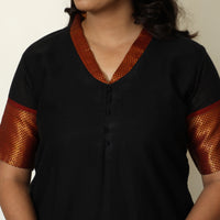 Black - Dharwad Cotton Kurta with Palazzo & Dupatta Set 17