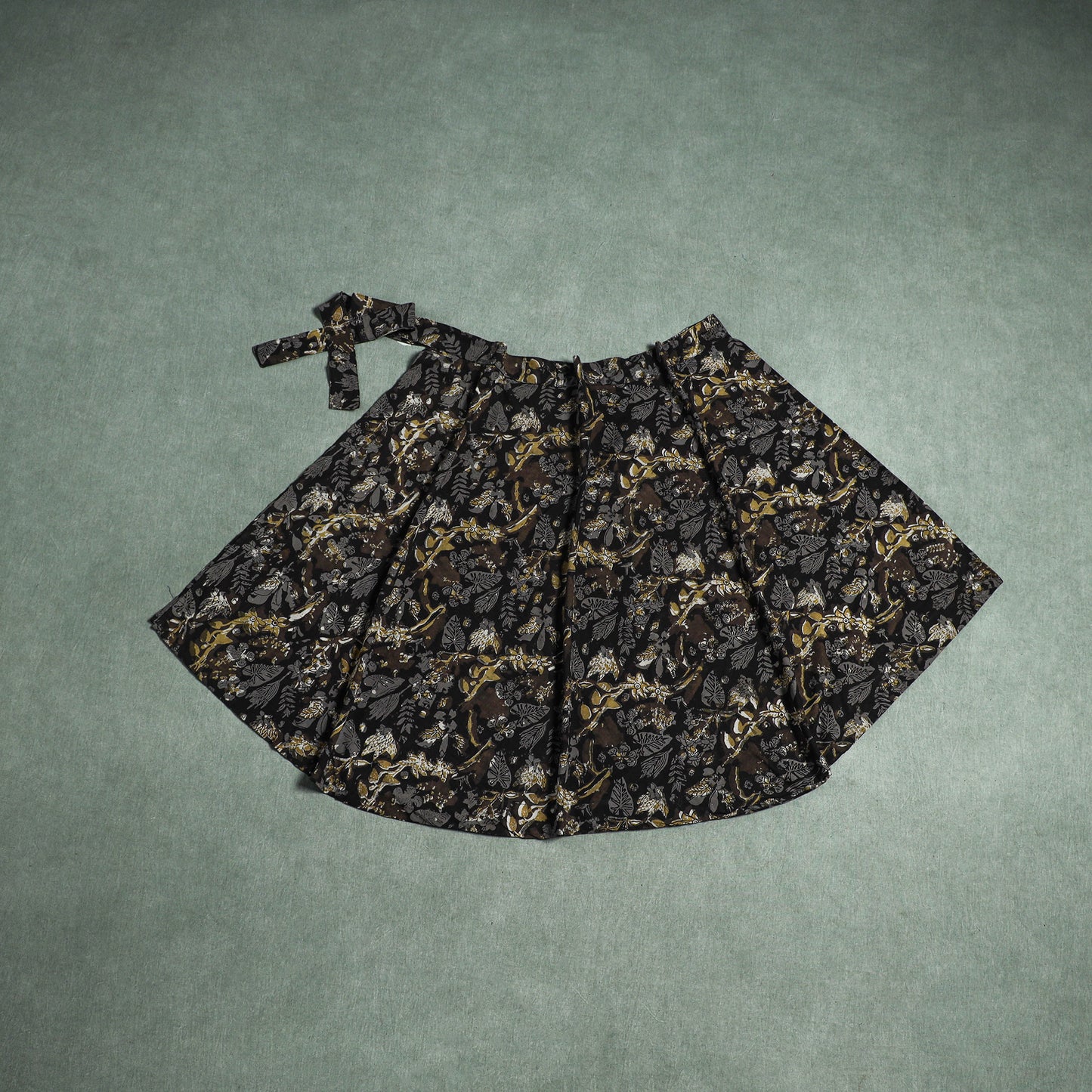 Bagru Hand Block Print Natural Dyed Cotton Wrap Around Skirt 14